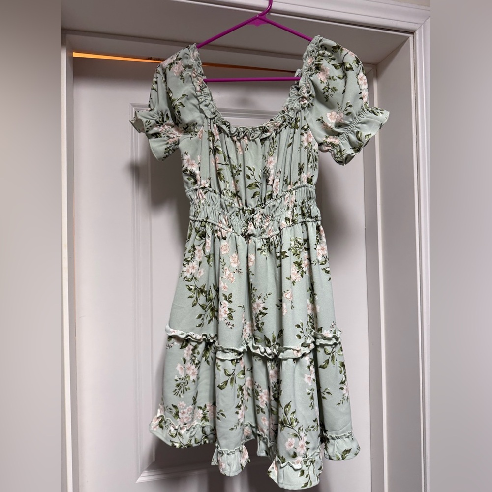 Floral Green Dress